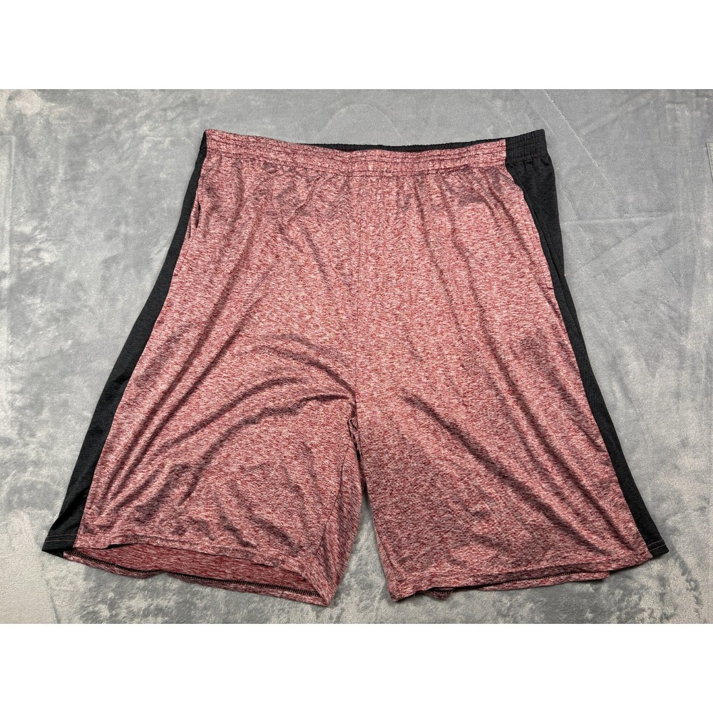 Real Essentials Athletic Shorts Mens 3XL Orange Black Sportswear 9.5" Inseam